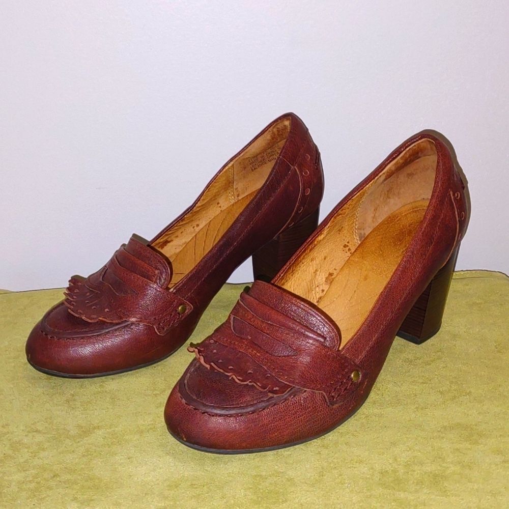 Vintage preppy Clarks Penny Loafer Shoes Indigo KILTIE 7.5